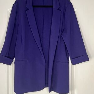 Maurices Purple Blazer with Notched Lapels and Relaxed Fit